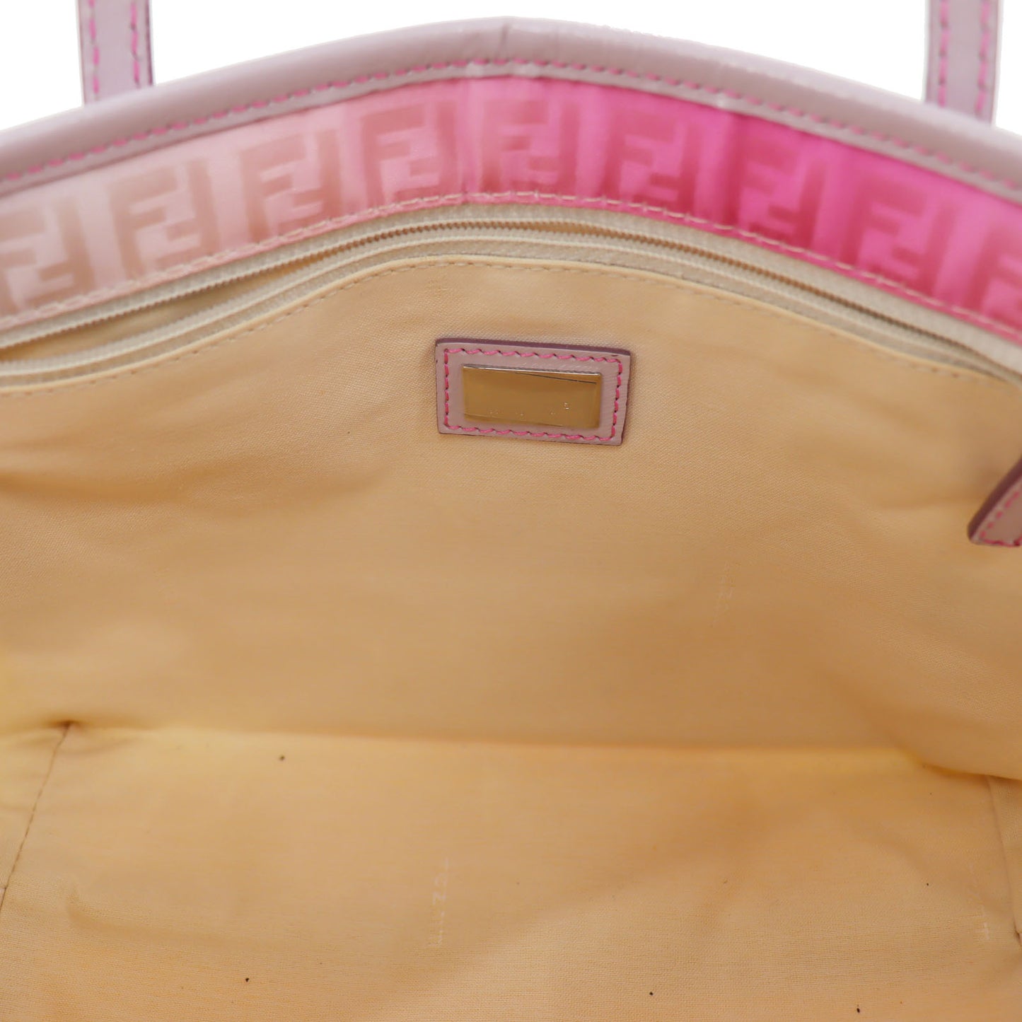 FENDI Zucca Tote Handbag Gradation Pink Canvas #AH369
