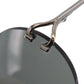 Cartier Rimless Sunglasses Silver Black Eye Wear 135 #AH553