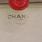 CHANEL CC Shoulder Handbag Vanity Red Caviar Skin Leather #CF934