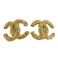 CHANEL CC Logos Earrings Gold Clip-On Vintage 03A  #AH27