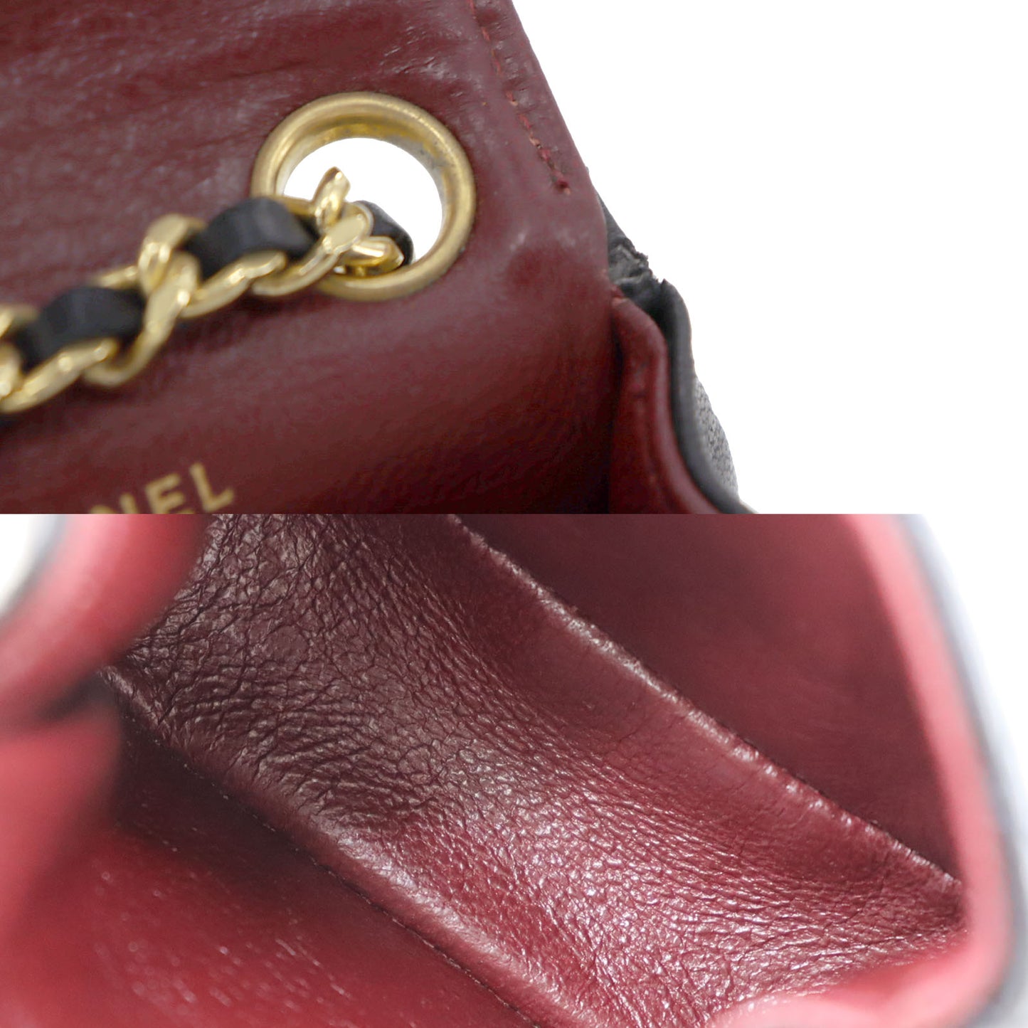 CHANEL Mini Matelasse Chain Belt Bag Pouch Black Lambskin Leather #AH176