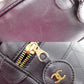 CHANEL Bicolore Handbag Vanity Pouch Black Lambskin #AH632