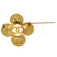 CHANEL CC Logos Flower Pin Brooch Gold Plated 2 8 1231 #AH2