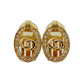 Christian Dior CD Logos Rhinestone Earrings Gold Plated #BL432