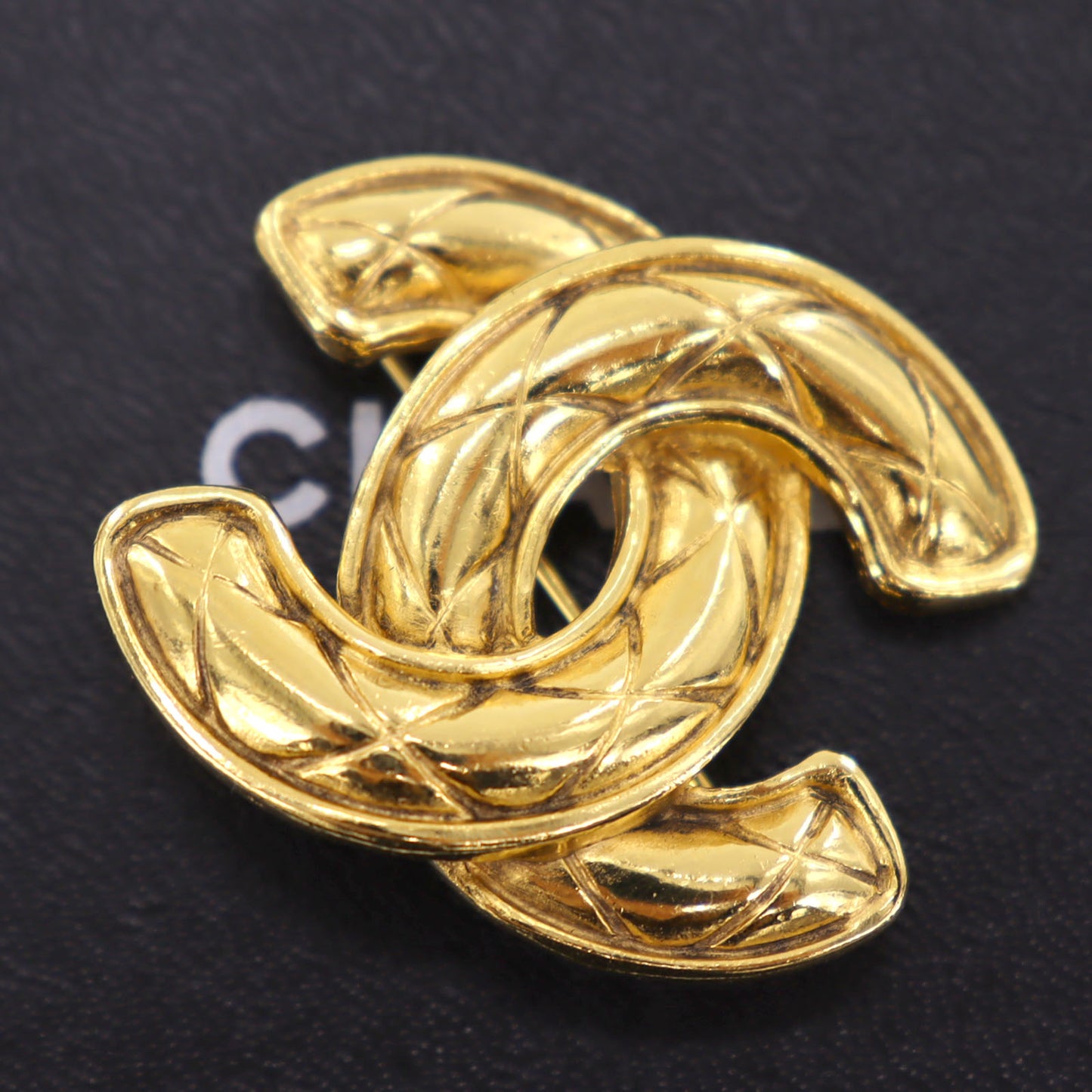 CHANEL CC Logos Pin Brooch Gold Plated #AG856