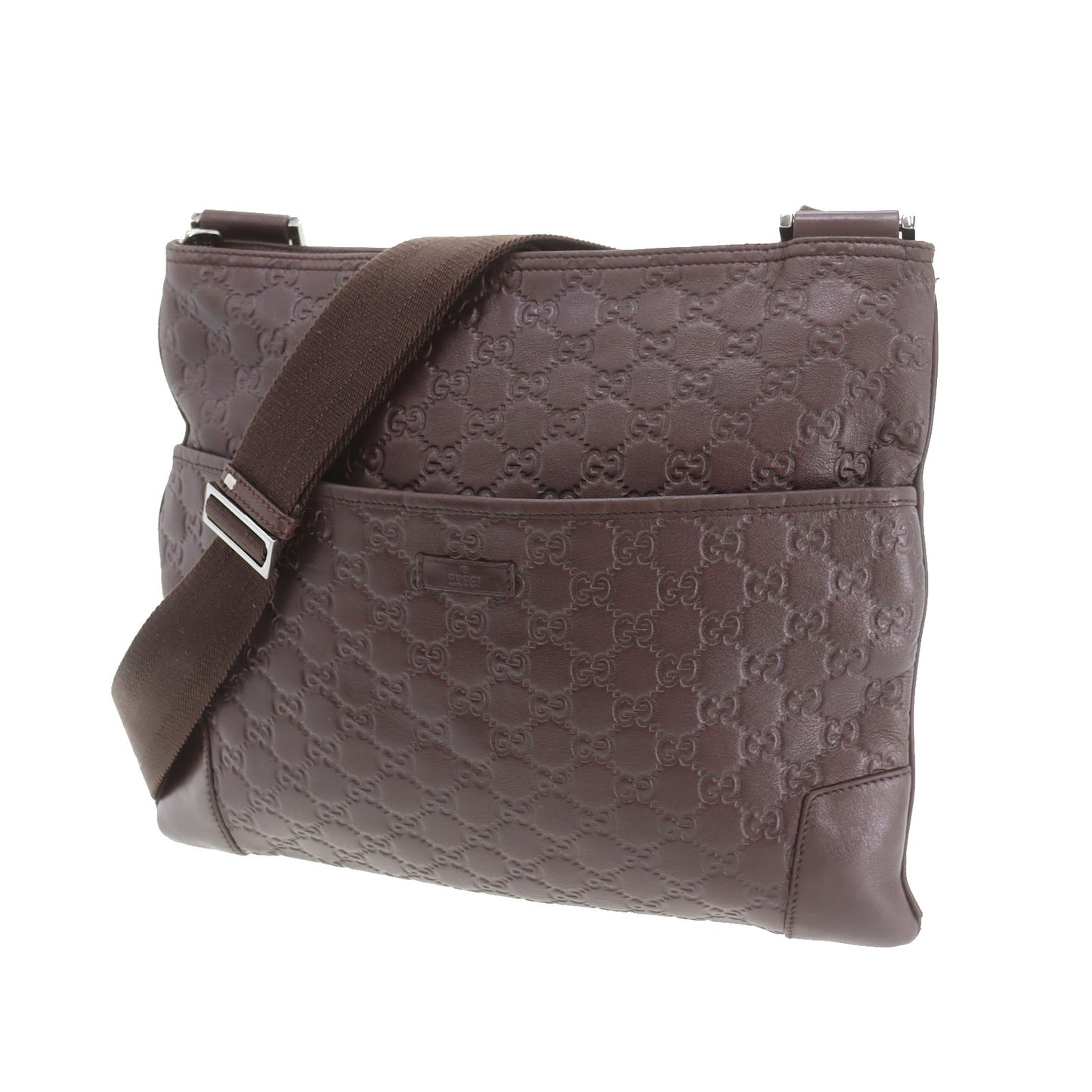 GUCCI Guccissima Shoulder Bag Brown Leather #AG776