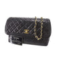 CHANEL Matelasse Shoulder Bag Black Lambskin Leather #CP554