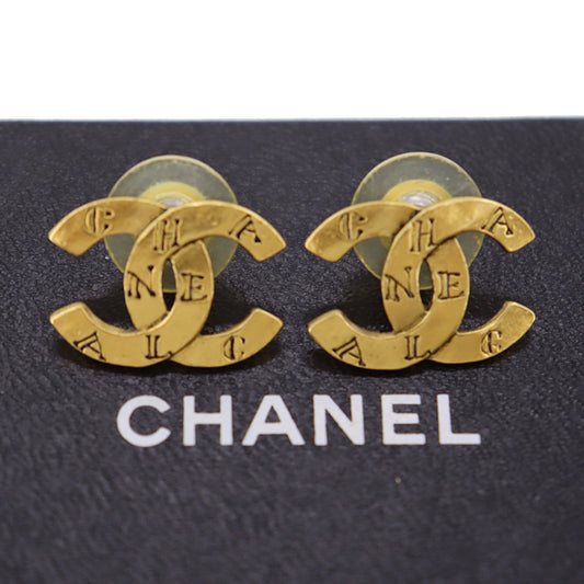 CHANEL CC Logos Piercing Gold Clip-On 99 A #BX999