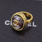 CHANEL CC Logos Finger Ring Gold Plated #CE262