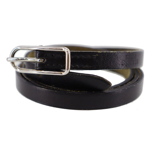 HERMES Api 3 Belt Leather Bracelet Paris Black #AG709
