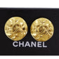 CHANEL CC Logos Earrings Gold Clip-On #BT446
