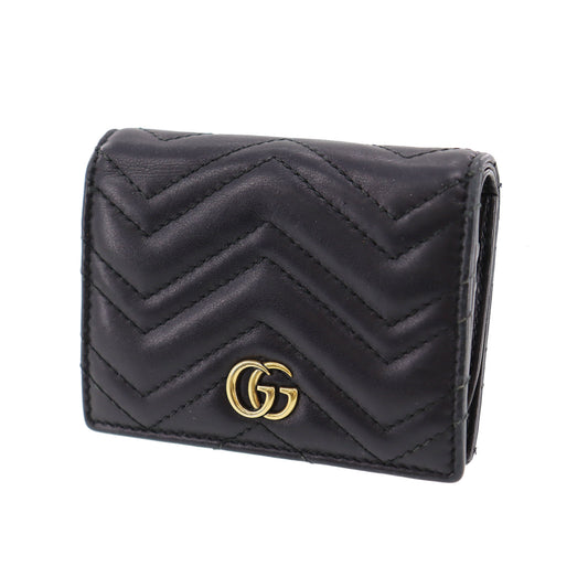 GUCCI GG Marmont Wallet Black Leather #BU945