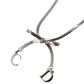Christian Dior CD Logo Ribbon Necklace Silver #CP137