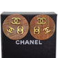 CHANEL CC Logos Seashell Earrings Brown Gold Clip-On 94 P #CH869