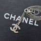 CHANEL CC Logos Rhinestone Silver Plated Chain Necklace 08V #AG600