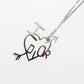 Christian Dior Logo Heart Used Chain Necklace Silver Vinatge #BO556