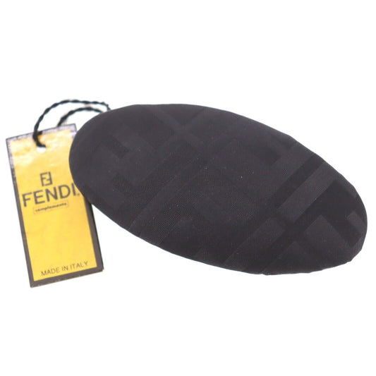 FENDI FF Logos Ellipse Barrette Hair Clip Nylon Black #AH162