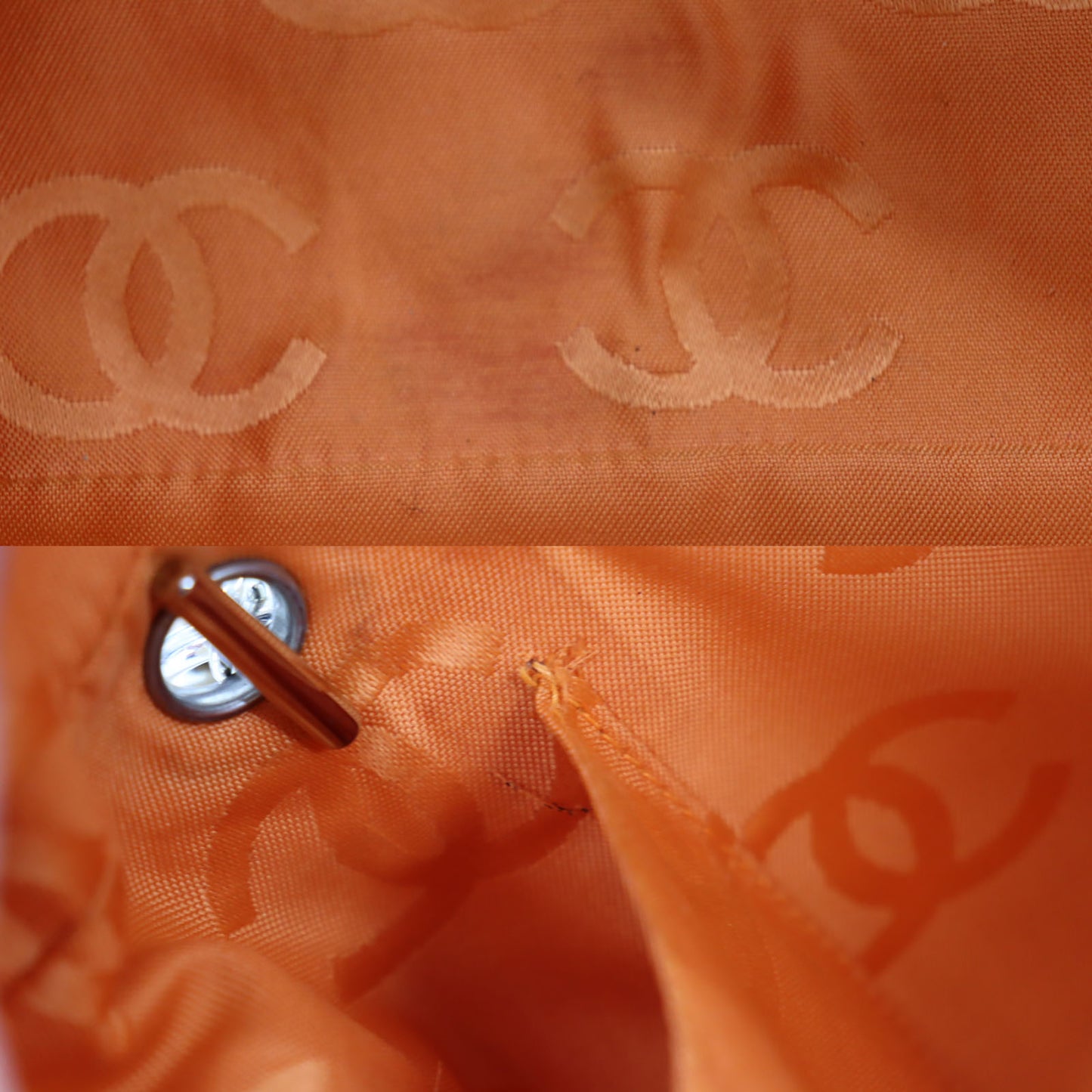 CHANEL CC Cambon Line HandBag Lambskin Leather Beige #AH662