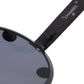 CHANEL Logos Sunglasses Mat Black Round Eye Wear #BX613