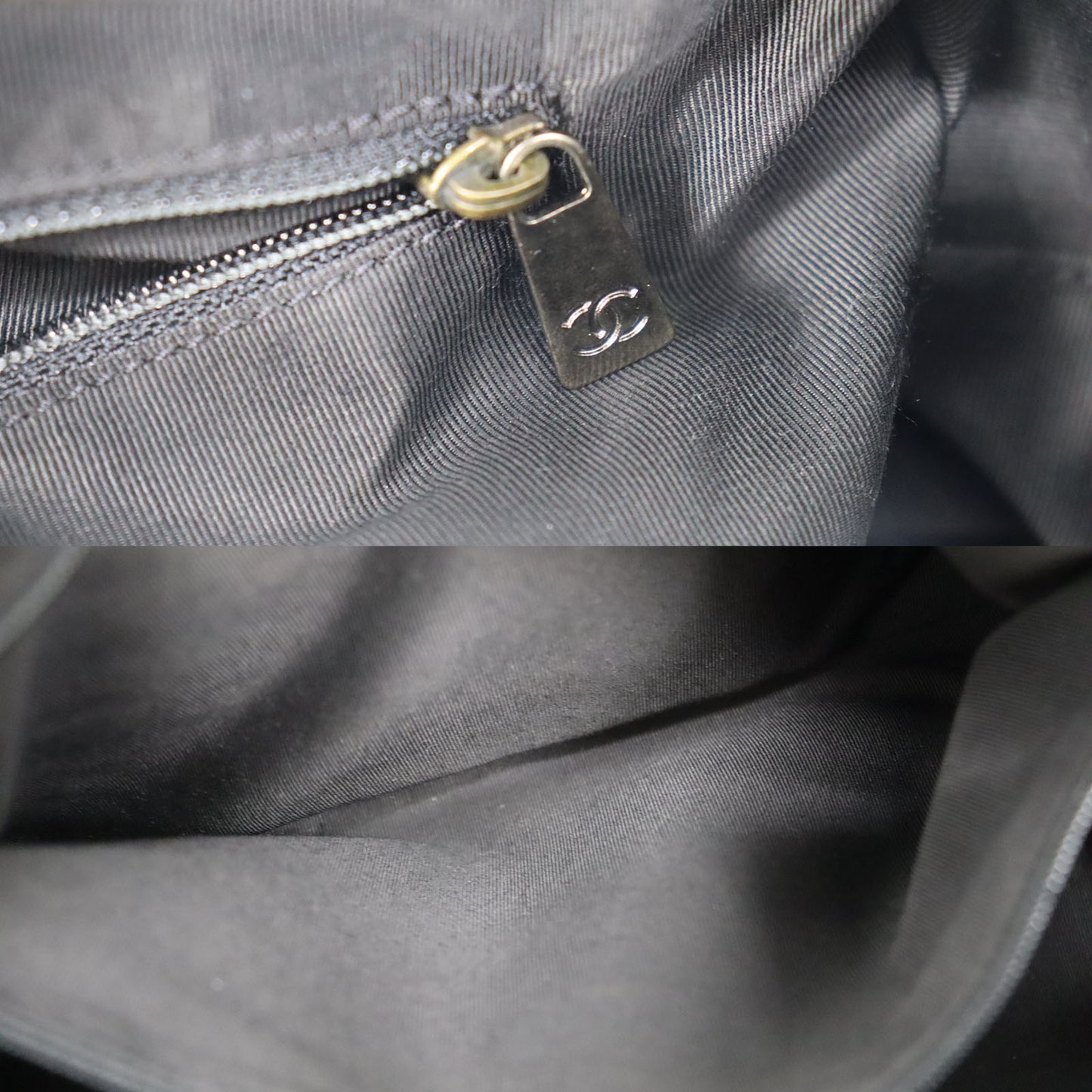 CHANEL Logo Wild Stitch Handbag Black Leather #AH686