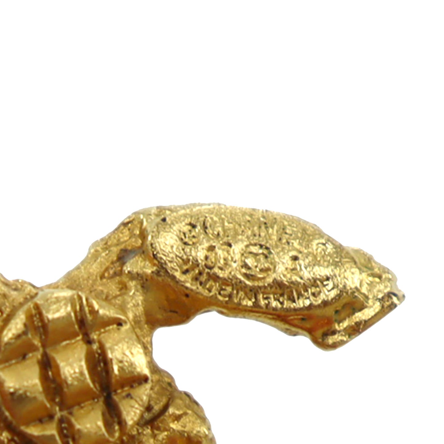 CHANEL CC Logos Earrings Gold Clip-On Vintage 03A  #AH27