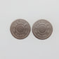 HERMES Logos Circle Silver Earrings Clip-On Vintage #EA249