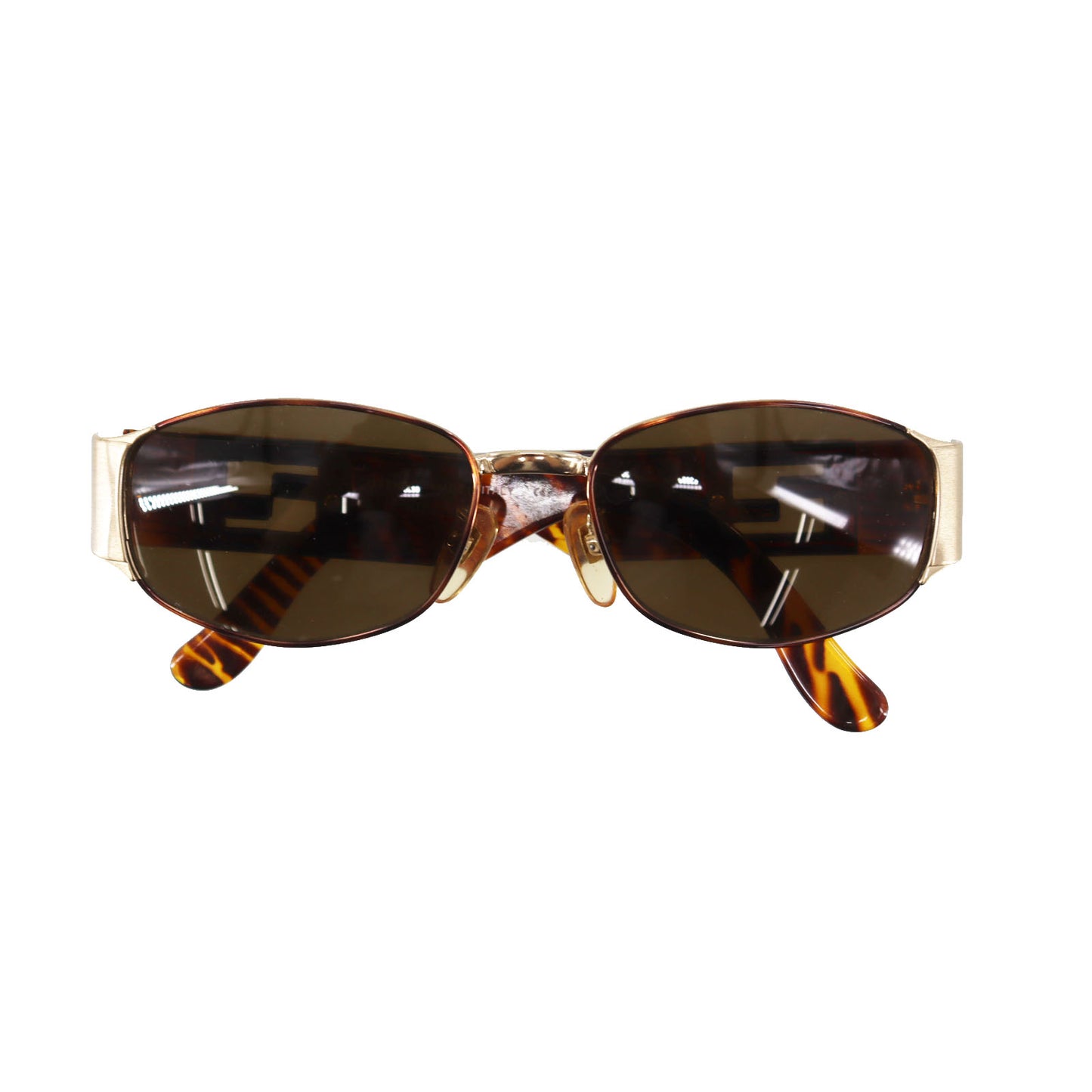 FENDI Used Sunglasses Brown Eye Wear Vintage Italy #DA838