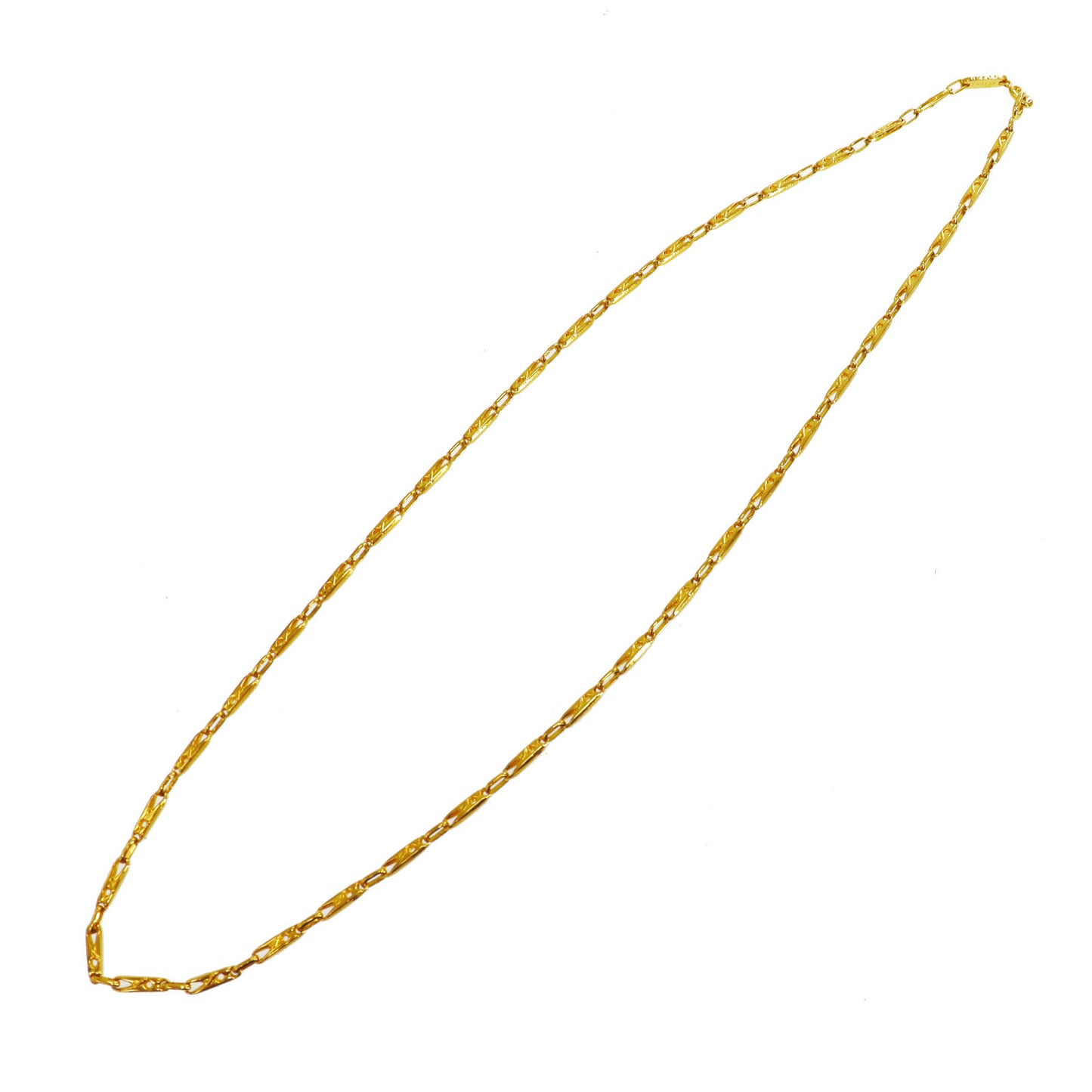 CELINE Logos Clothespins Gold Plated Chain Long Necklace #CE505