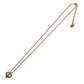 Christian Dior Logo Chain Heart Necklace Rhinestone Gold-Plated #CB230