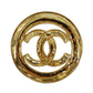 CHANEL CC Logos Round Pin Brooch Gold Plated 94 P #CD728