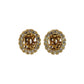 Christian Dior Used Rhinestone Earrings Gold Plated #EA84 #CS718