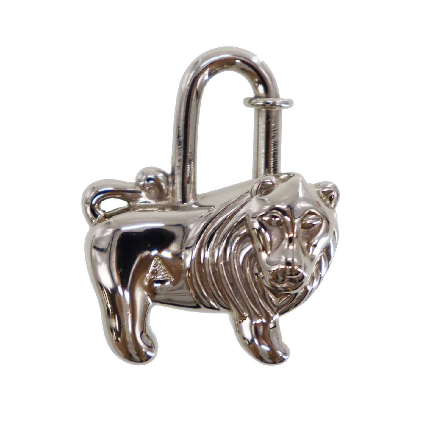 HERMES 1997 Limited Lion Charm Top Cadena Silver Plated #CJ857