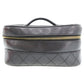 CHANEL Bicolore Handbag Vanity Pouch Black Lambskin #AH691