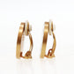 HERMES Circle Shell Gold Earrings Gold Clip-On #CN69