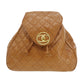 CHANEL CC Logos Brown Backpack Caviar Skin Leather #BE9