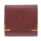 Cartier Logos Must Line Coin Case Bordeaux Leather #AH294