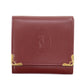 Cartier Logos Must Line Coin Case Bordeaux Leather #CP798