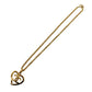 CHANEL CC Logos Heart Gold Plated Chain Necklace #CE734