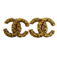 CHANEL CC Logos Earrings Gold Clip-On Vintage 03A  #AG849