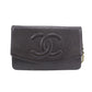 CHANEL Shoulder Bag Wallet Caviar Skin Leather #CH394