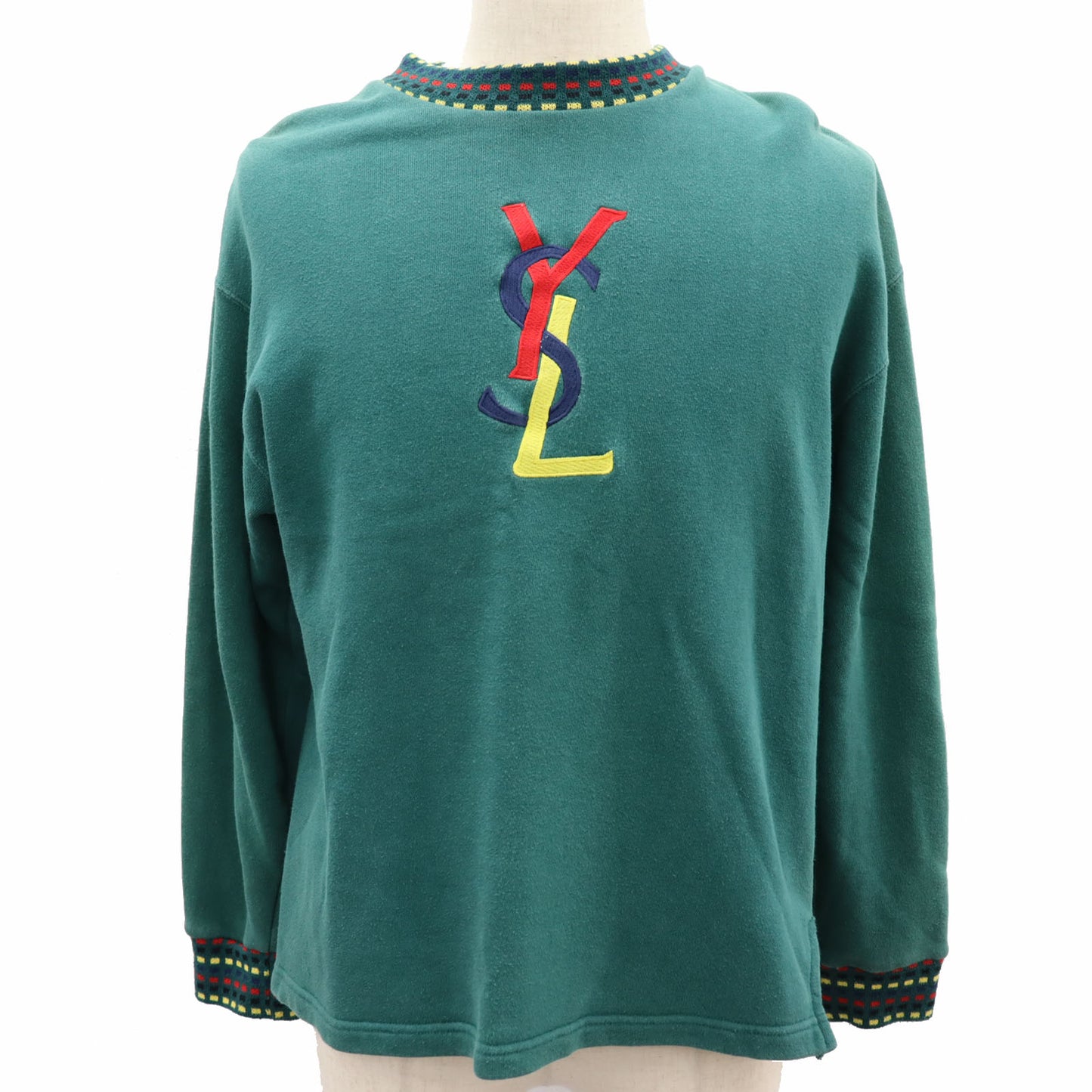 Yves Saint Laurent Long Sleeve Trainer Green Cotton #AG121