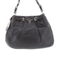 PRADA Logos Shoulder Handbag Black Leather #EG533