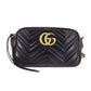 GUCCI GG Marmont Chain Shoulder Bag Black Leather #CW161