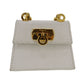 Salvatore Ferragamo Gancini Mini Shoulder Bag White Embossing Leather #AH663