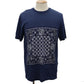 LOUIS VUITTON LV Short Sleeve T-shirt Cotton Navy Size L #AG316