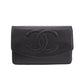 CHANEL Wallet Shoulder Bag Caviar Skin Leather #CG505