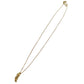 Christian Dior CD Logo Chain Necklace Rhinestone Gold-Plated #BO575