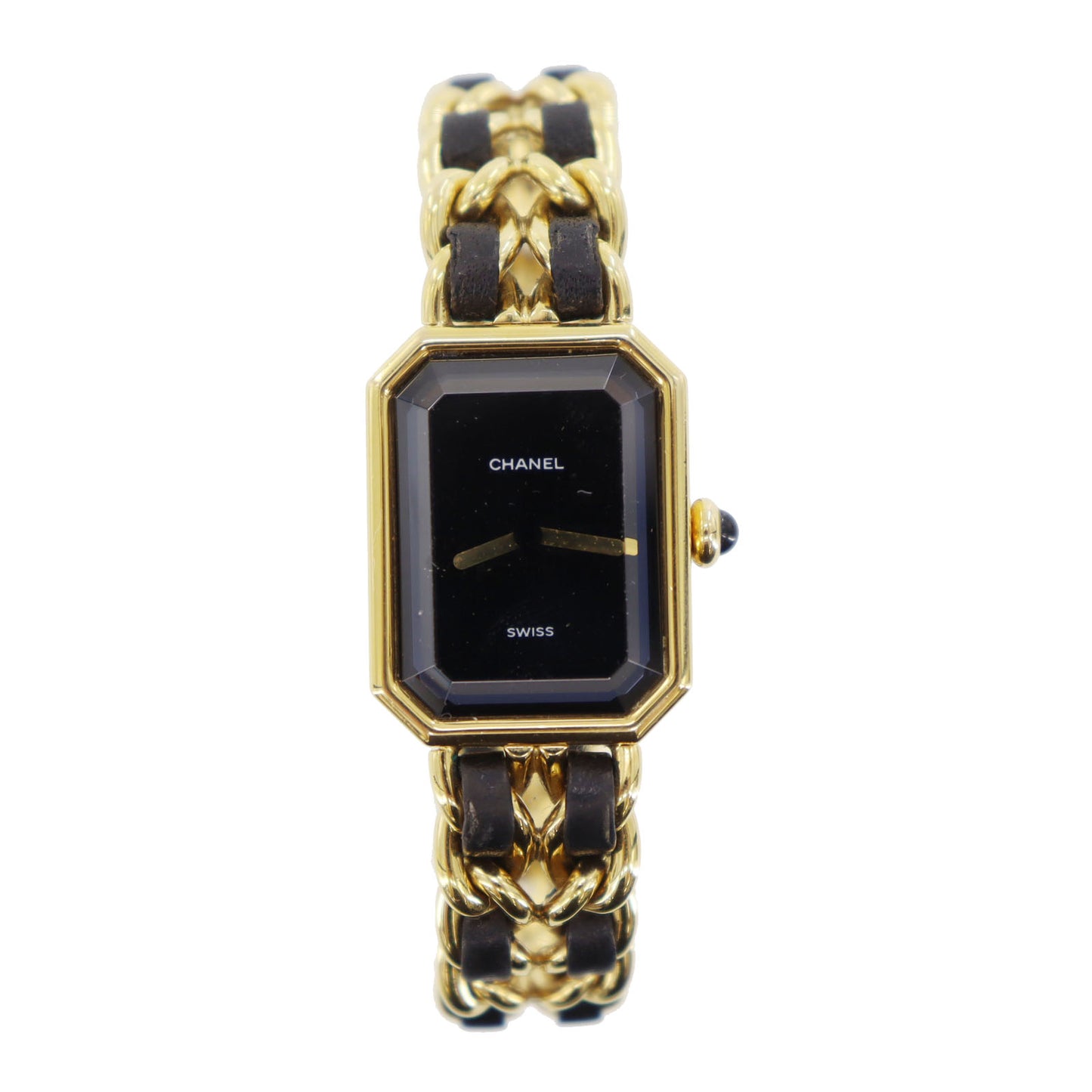 CHANEL Premiere Discontinued Wristwatches M Gold Black Quartz #BR327