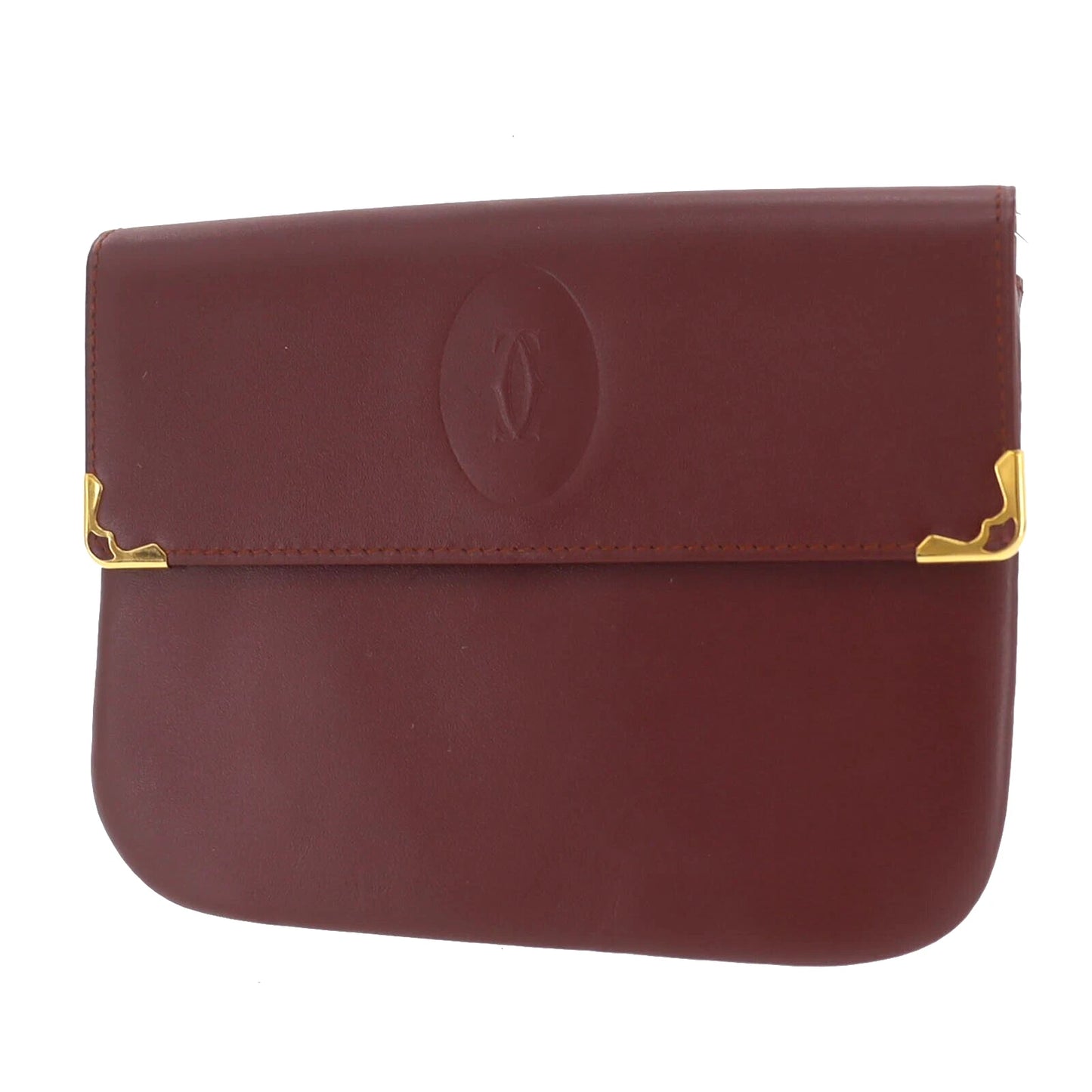 CARTIER Must de Cartier Wallet Leather Burgundy #ED556