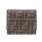 FENDI Zucca Bi-fold Wallet Brown PVC Leather #CU206